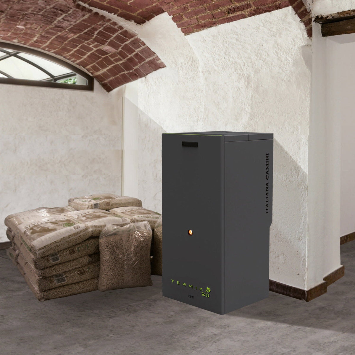 Chaudière à granulés Italiana Camini ITC Termika2 20 – 21,5 kW avec échangeur d’eau – image 1