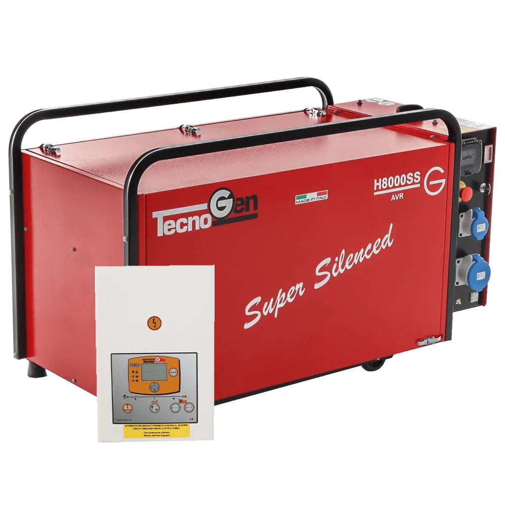 TecnoGen H8000SS/A groupe électrogène essence insonorisé rouge