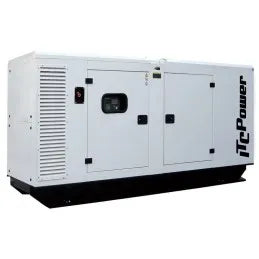 Groupe électrogène diesel insonorisé ITC Power DG125KSE 125 kVA dans un capot blanc