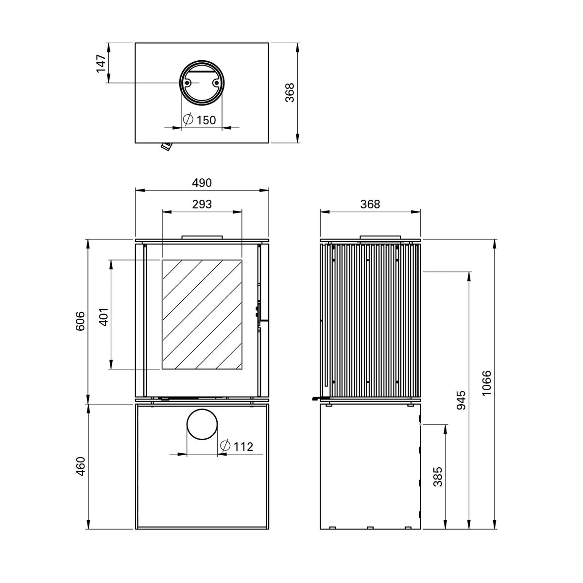 Schmitzker Cuby S55085 – Poêle à bois en acier 6,4 kW