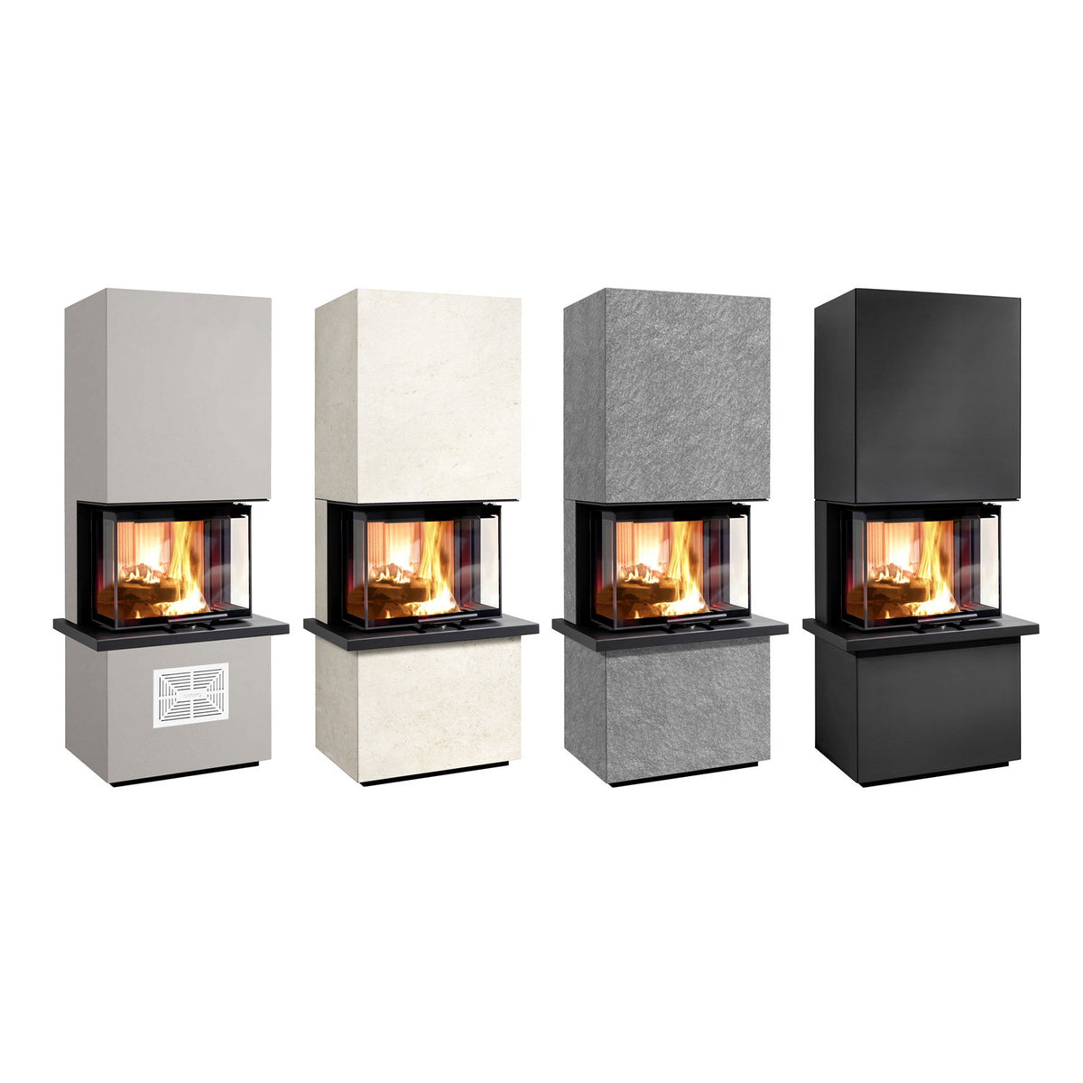 Olsberg Osorno S – Poêle à bois 5,7 kW avec plaque de cheminée, cadre en plâtre et grille blanche – image 12