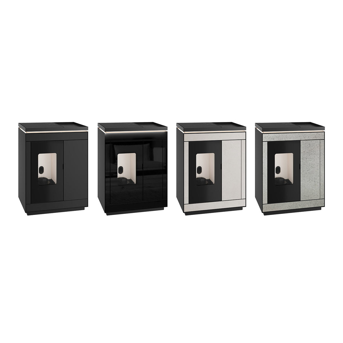Olsberg Epana poêle à granulés acier noir 6 kW – sortie fumées 80 mm