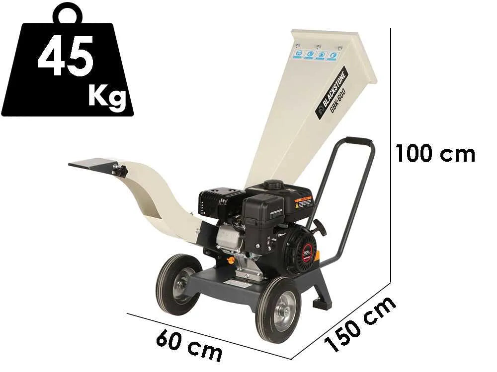 BlackStone GBK 600 - Broyeur de branches thermique - Moteur Loncin 7 CV