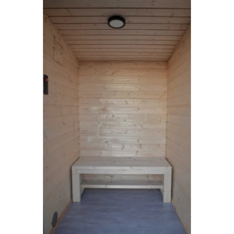 Sauna extérieur Korax avec terrasse vitrée
