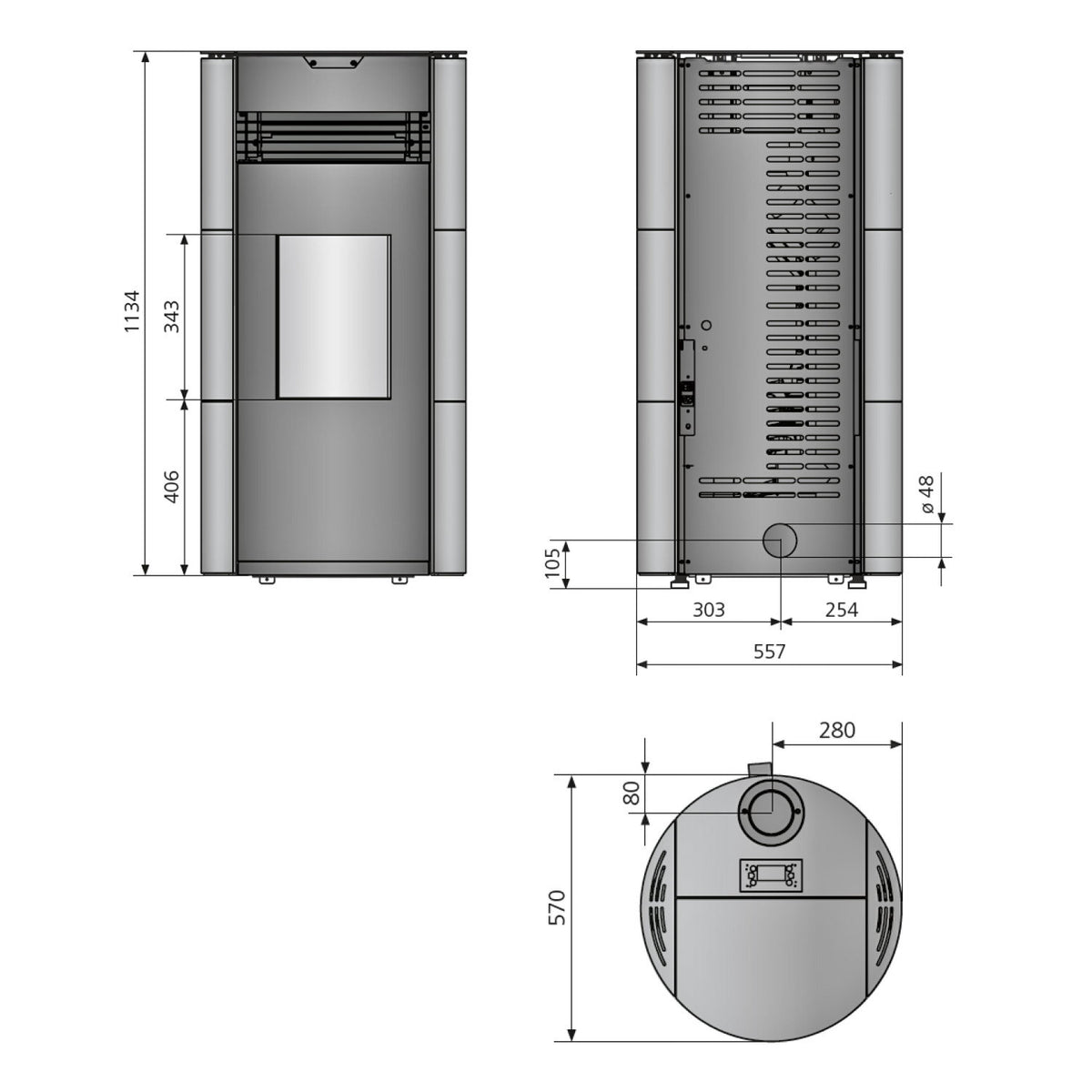 Poêle à granulés Justus Norta acier noir 8 kW