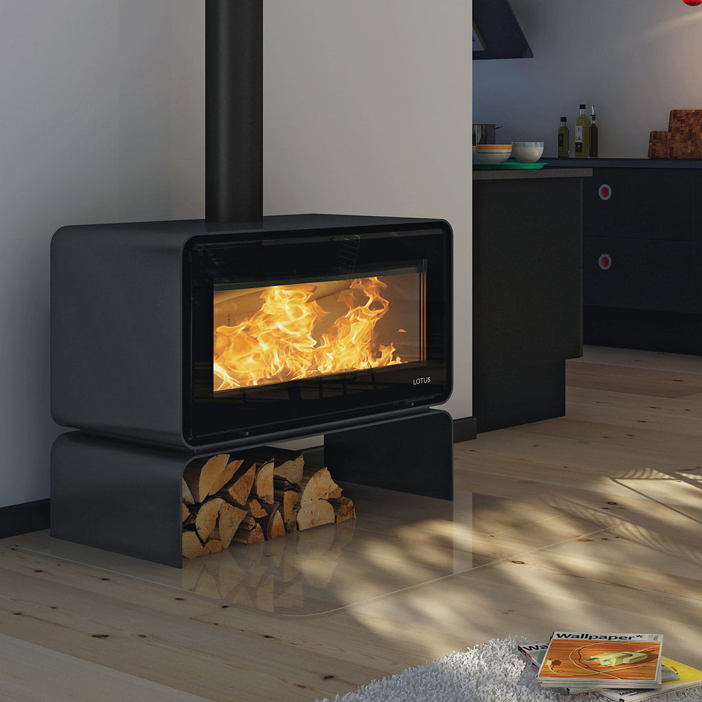 Poêle à bois Lotus Living Base Ocean Dark KS2401 7 kW, évacuation par le haut