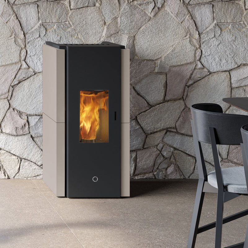 Poêle à granulés Edilkamin EK63 Zone 80 Evo acier gris tourterelle 7,6 kW