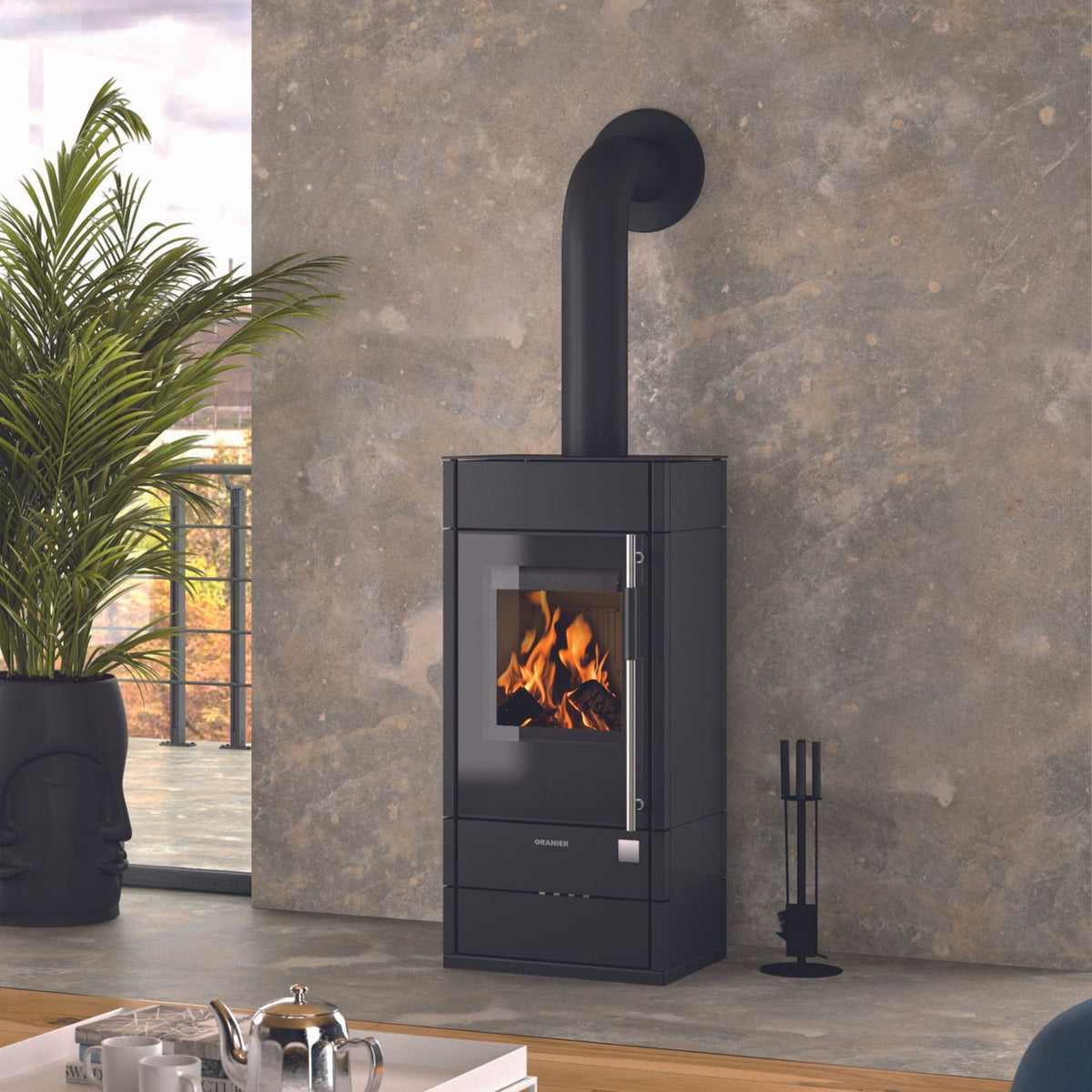 Poêle à bois Oranier Teja acier noir 6 kW