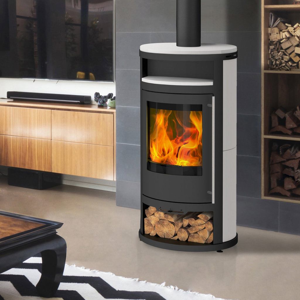 Olsberg Salado Compact 237954 – Poêle à bois 6 kW en céramique Blanc Neige