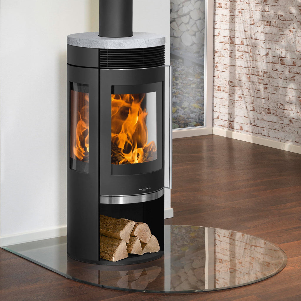 Oranier Rota TRE 2.0 – Poêle à bois acier noir et plaque en stéatite 5,5 kW