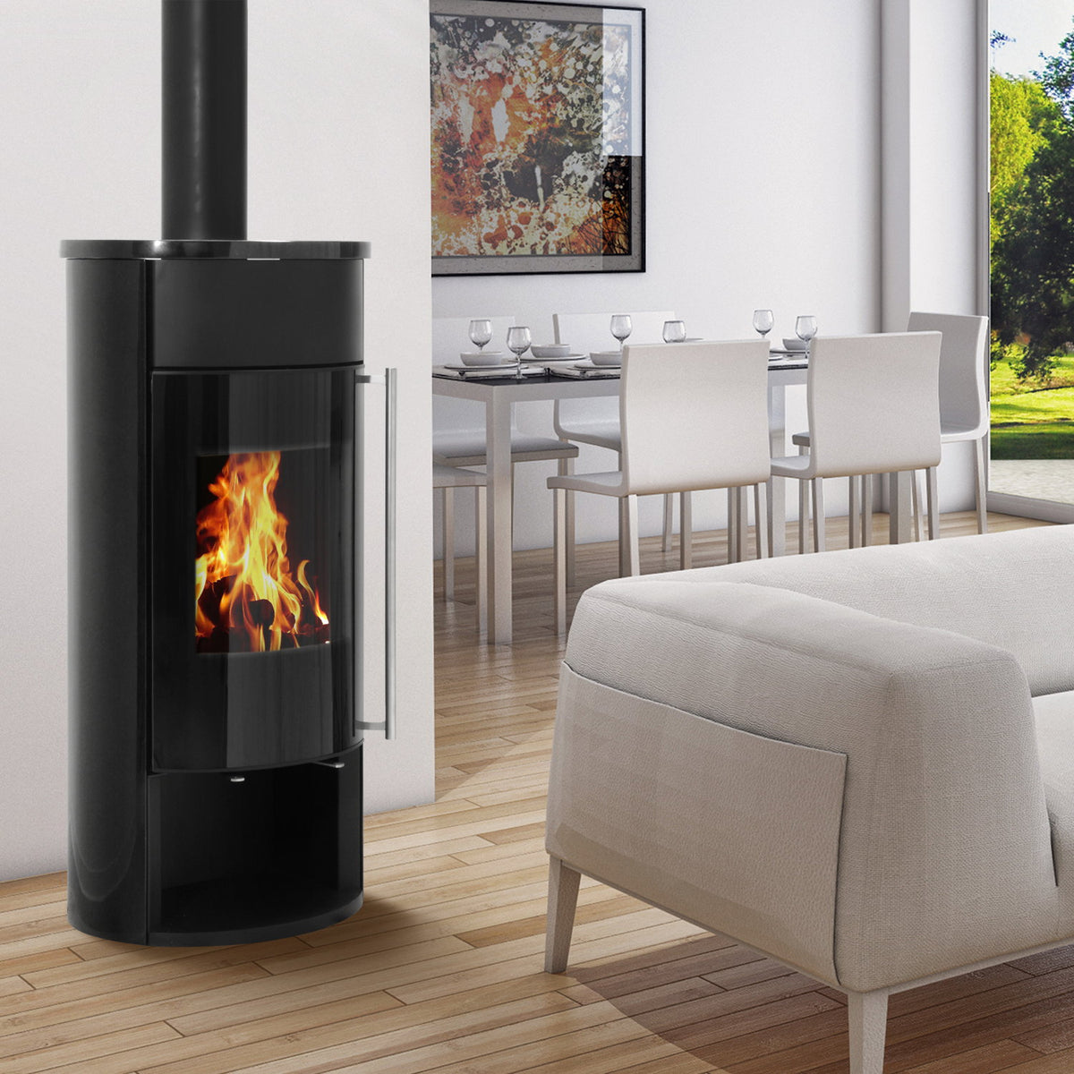 Poêle à bois Schmitzker Lecara Blackline S55020 avec échangeur – 8 kW