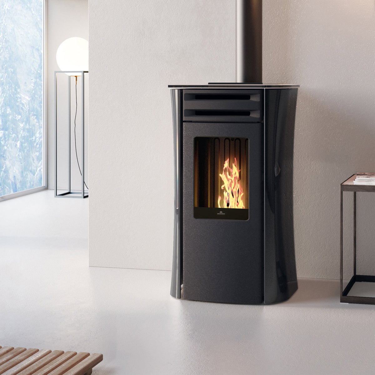 Poêle à granulés Edilkamin Dania 6 AT Coax verre noir — 6 kW