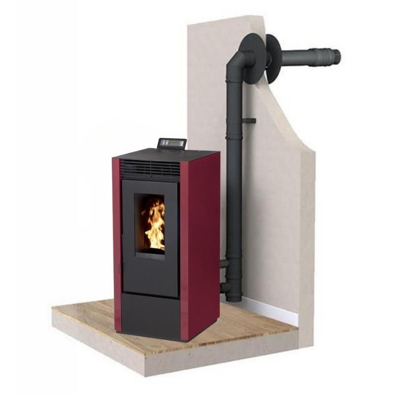 Pack poêle à granulés étanche INTERSTOVES Marina 14 kW avec kit ventouse - image 1
