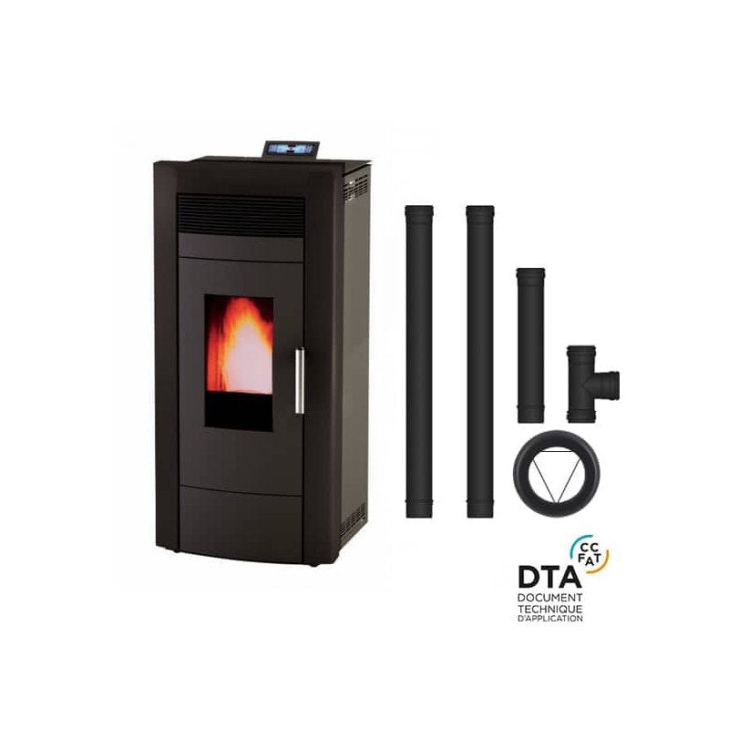 Poêle AlfaPlam Baracuda Commo Plus 21 kW et kit de raccordement arrière