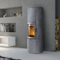 Poêle à bois Lotus Maestro 152M gris avec pierre ollaire, sortie arrière 6 kW