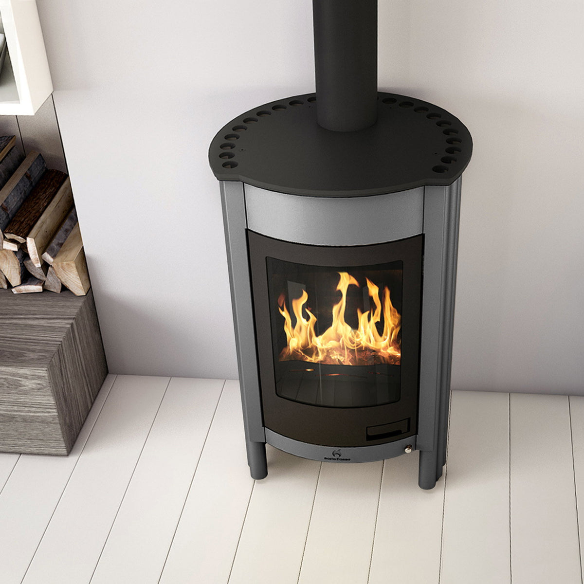 Poêle à bois Masterflamme Medie I Gris HSF41-027 12 kW - image 1