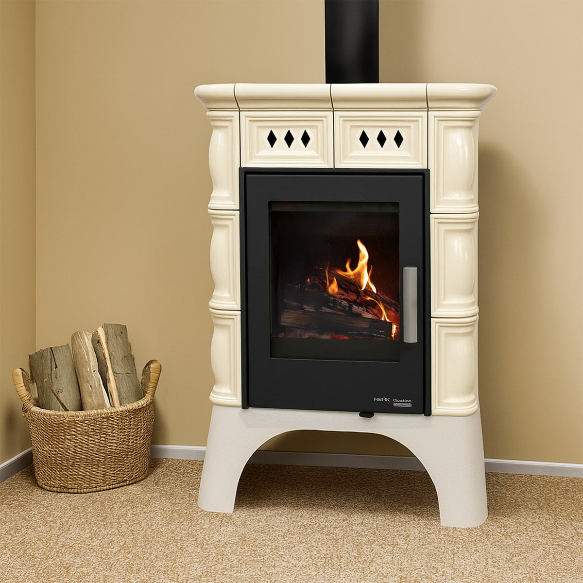 Poêle à bois Haas+Sohn Treviso III 246.37 perl-noir/ivoire 6,3 kW