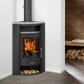 Poêle à bois d’angle Oranier Polar – Acier noir, 6,5 kW