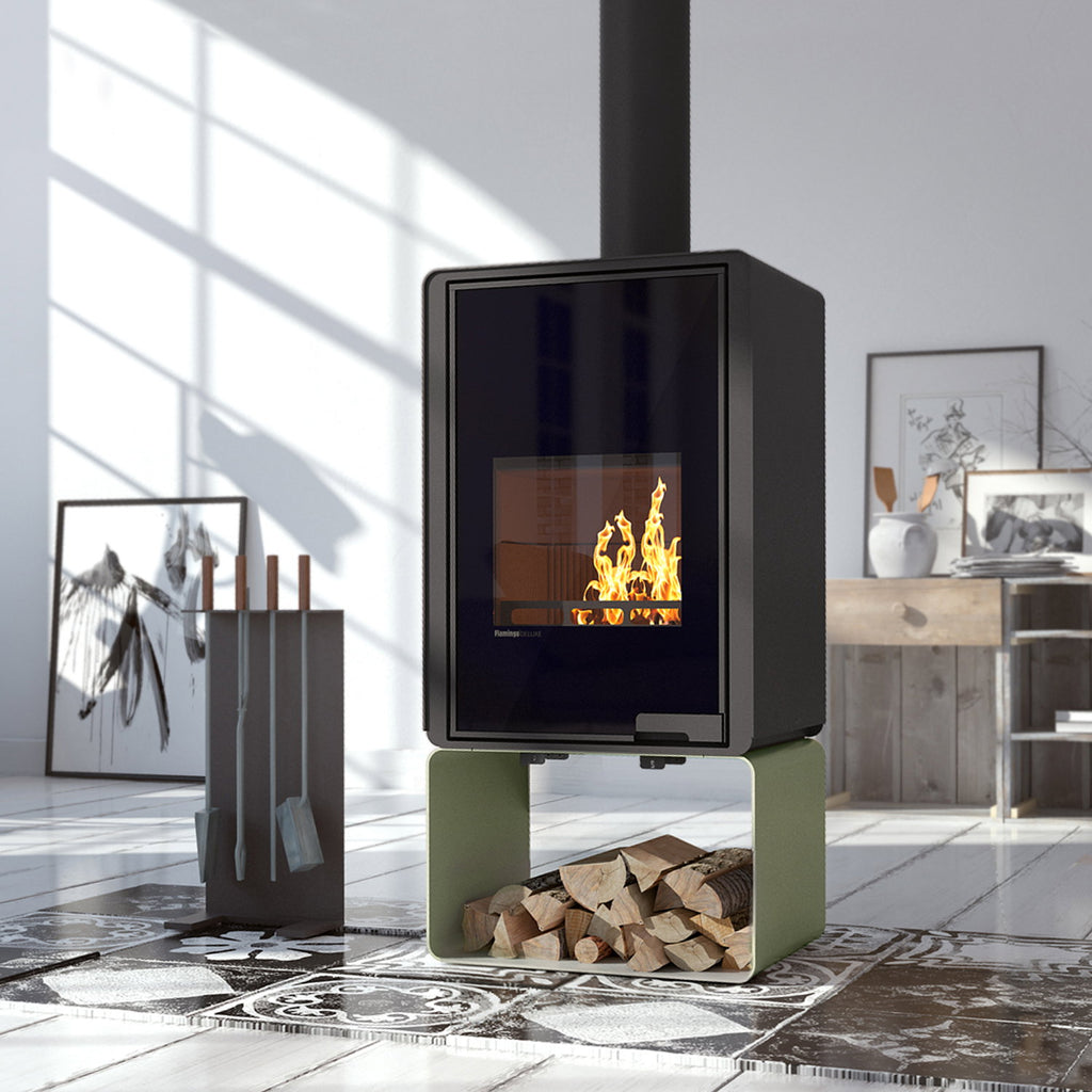 Poêle à bois HS Flamingo Deluxe Pentai Olive 9 kW - image 1