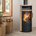 Poêle à bois Justus Island 5 2.0 acier noir céramique Corretto 5 kW