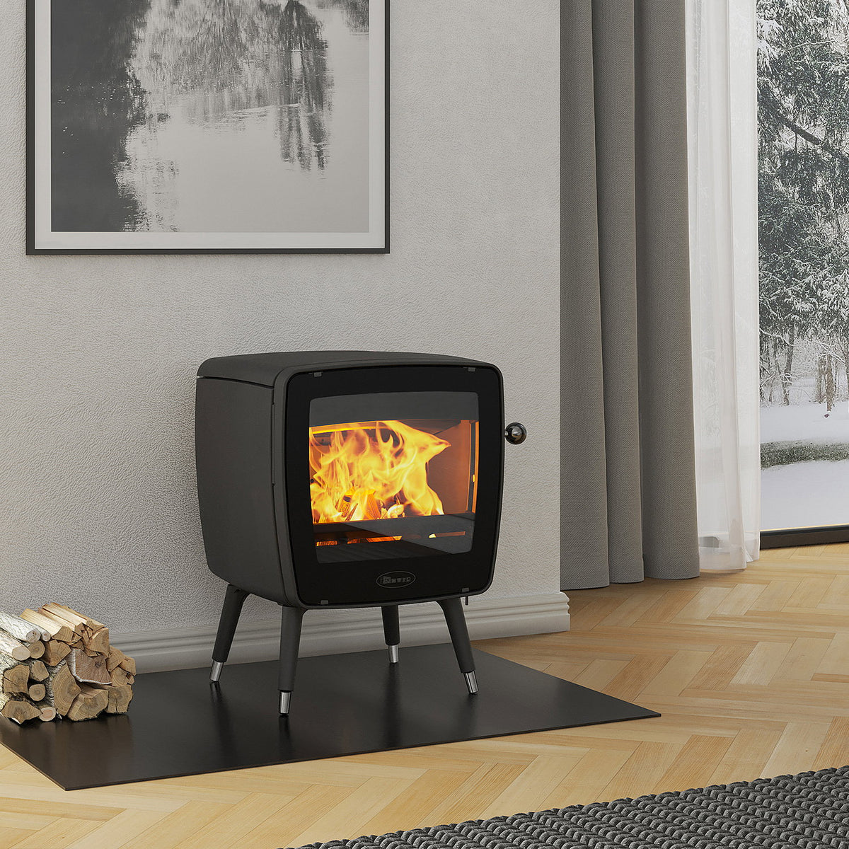 Poêle à bois Dovre Vintage 35 en fonte noire 7 kW