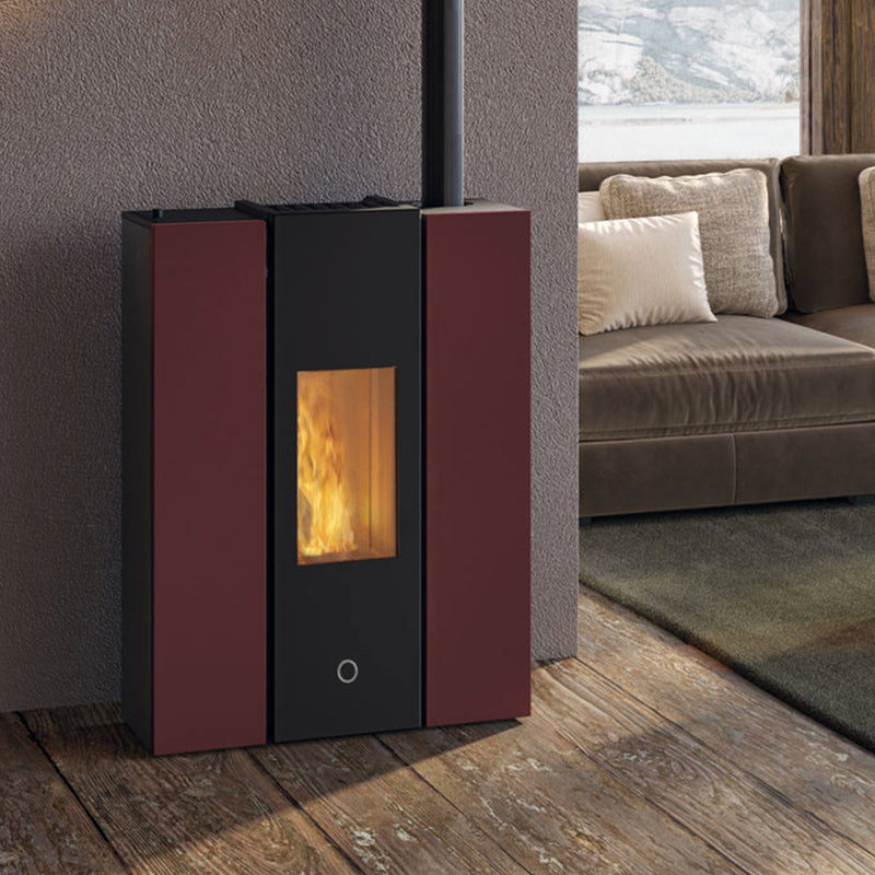 Poêle à granulés Edilkamin EK63 Gotha 70 Evo acier bordeaux 6,7 kW