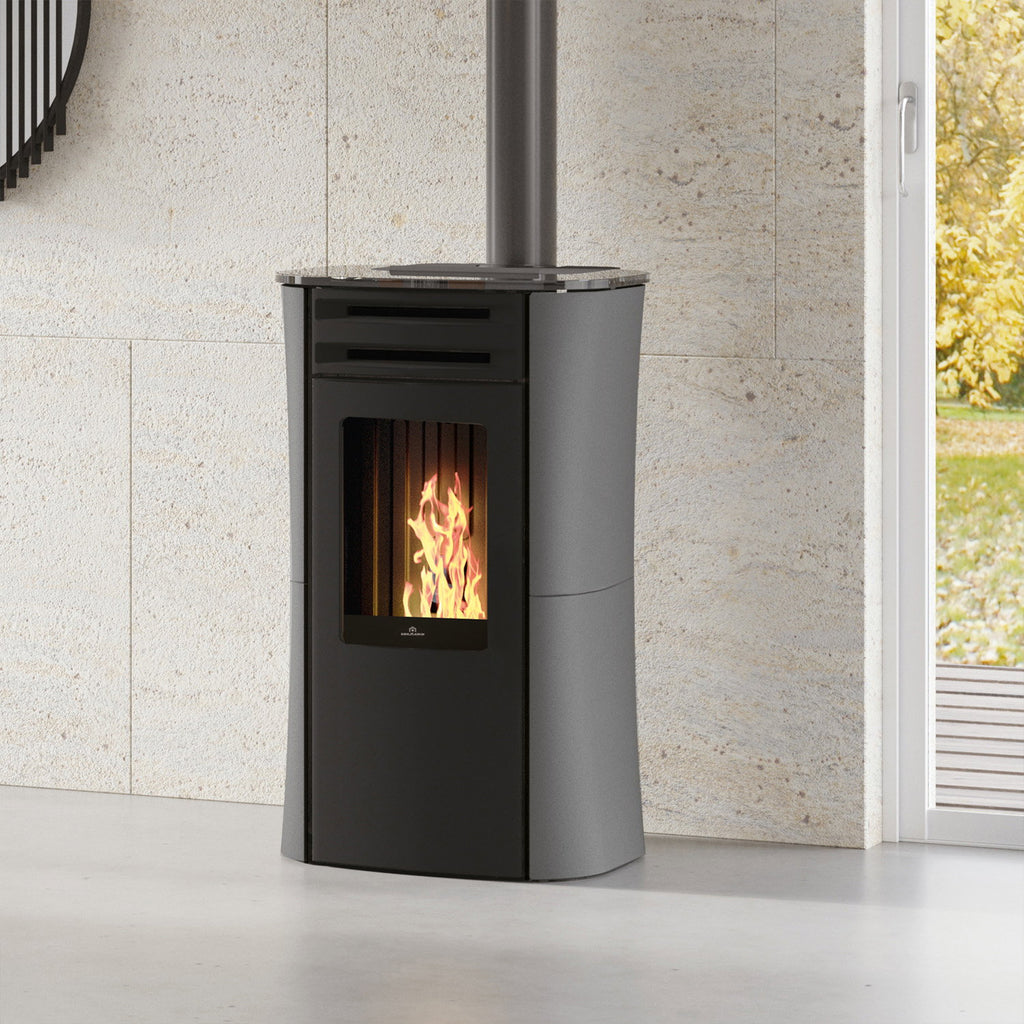 Poêle à granulés Edilkamin Dania 6 AT Coax acier gris — 6 kW