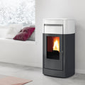 Poêle à granulés Edilkamin Vyda EVO – Céramique blanc mat – 14,8 kW