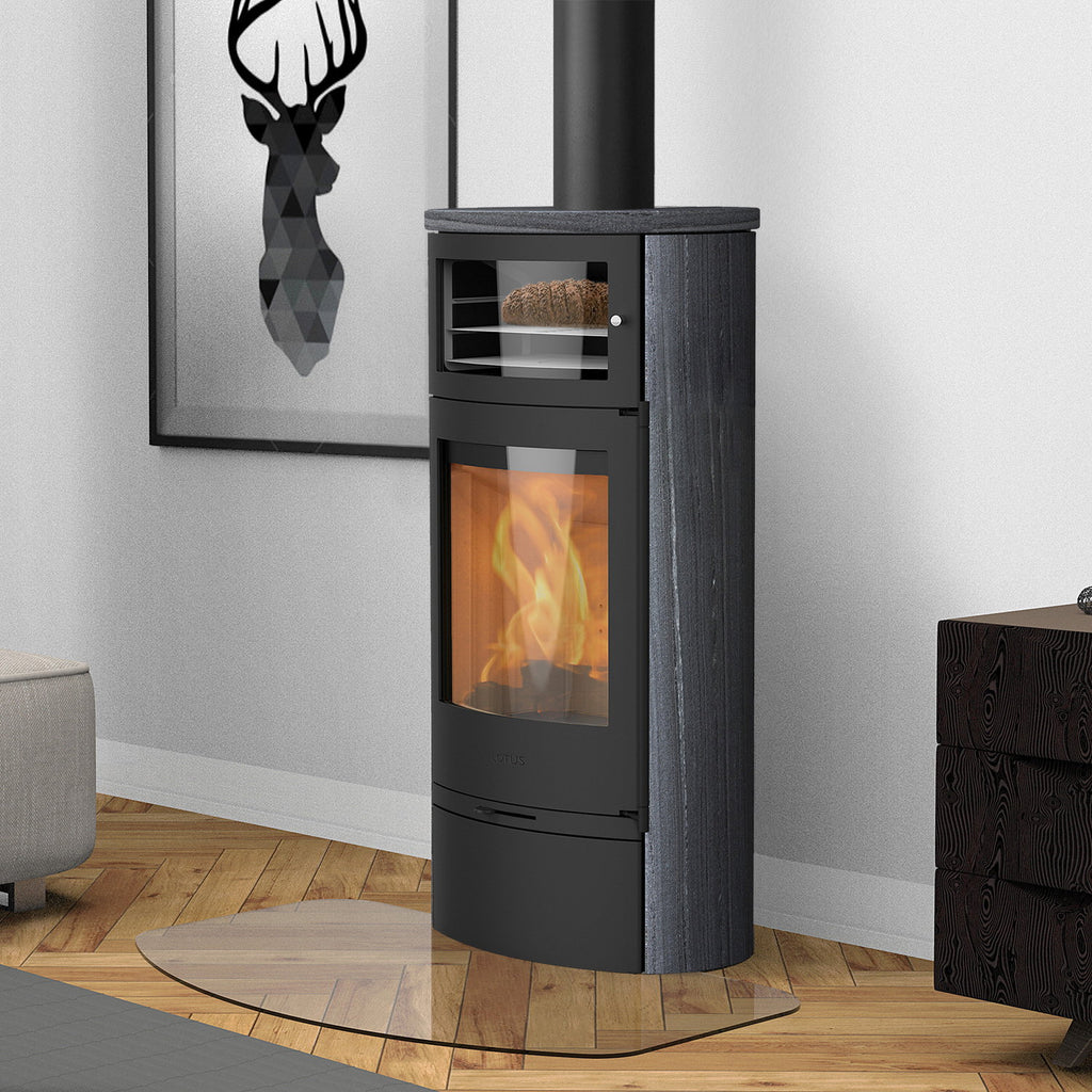 Poêle à bois Lotus Jubilee 35 Noir Indian Night avec compartiment de maintien au chaud – 7 kW – image 1