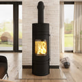 Poêle à bois Haas+Sohn MENTON RLU sans socle noir profond 5,5 kW