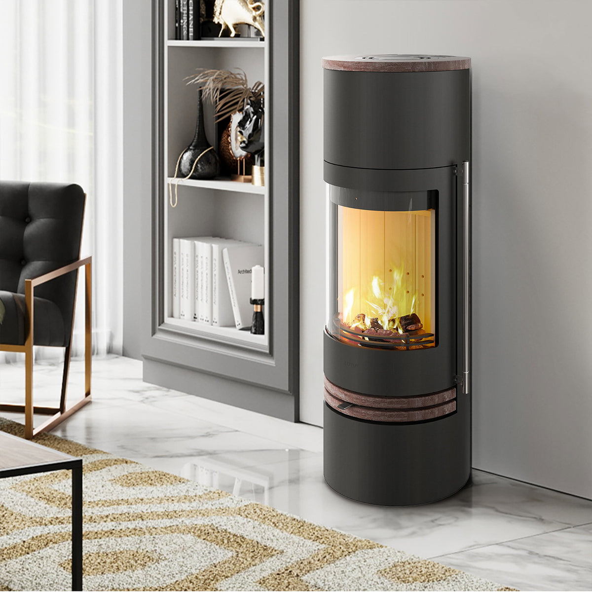 Poêle à bois Lotus Orbis 2 Coffee Stone