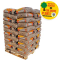 Palette mit Holzpellets Crépito Premium · 72 Säcke à 15 kg