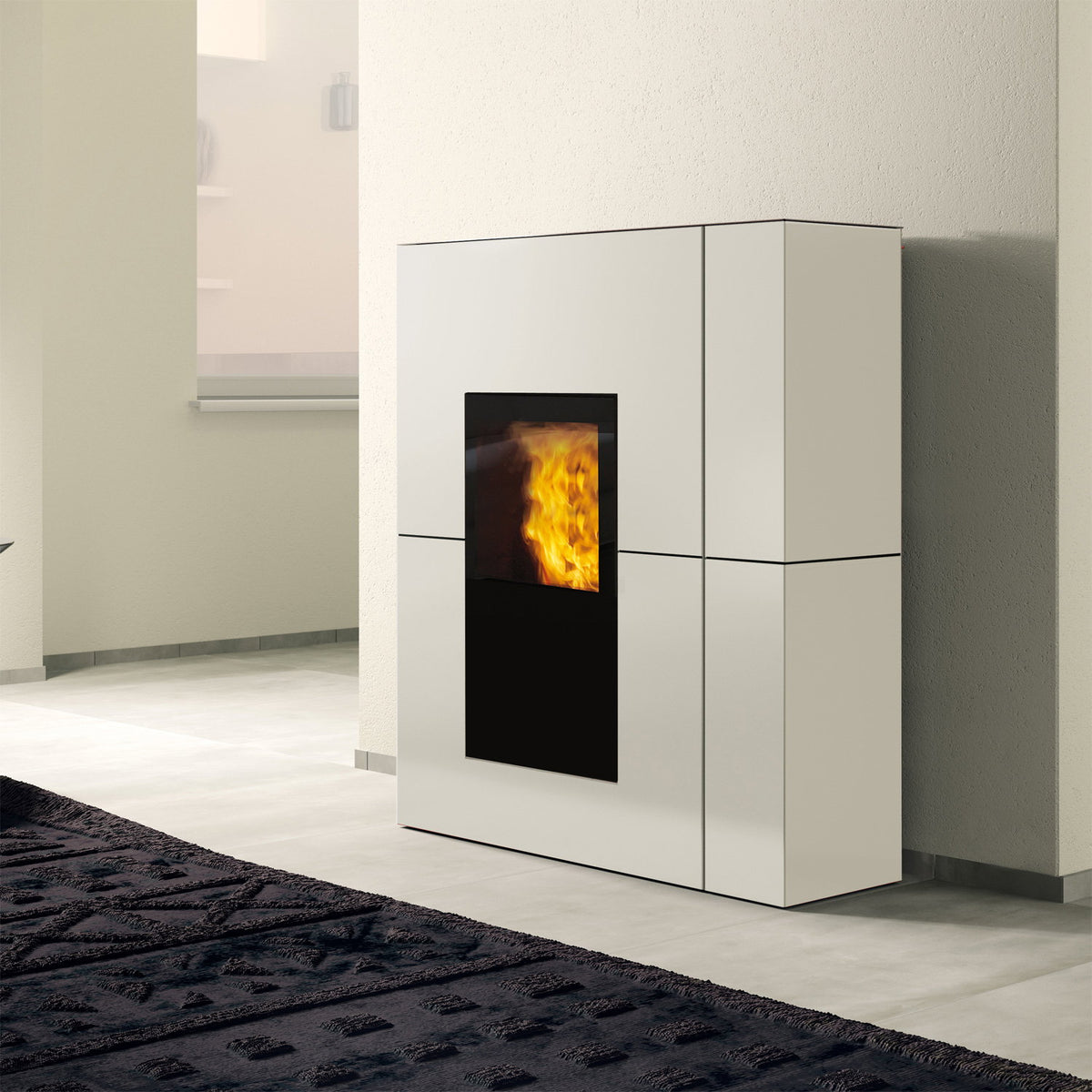 Edilkamin Blade H 23 Evo acier blanc mat avec kit R-FX – image 1
