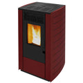 Wamsler WPO 7 poêle à granulés acier bordeaux 7,5 kW côtés arrondis