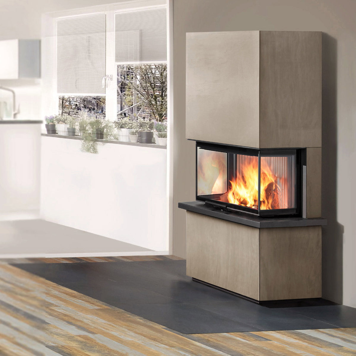 Poêle à bois Olsberg Osorno TopStone Quartzite Marrone Alba Natura 7,8 kW - image 1