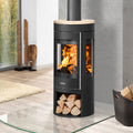 Justus Mino Trios 2.0 – Poêle à bois 6 kW, acier noir et plaque en grès