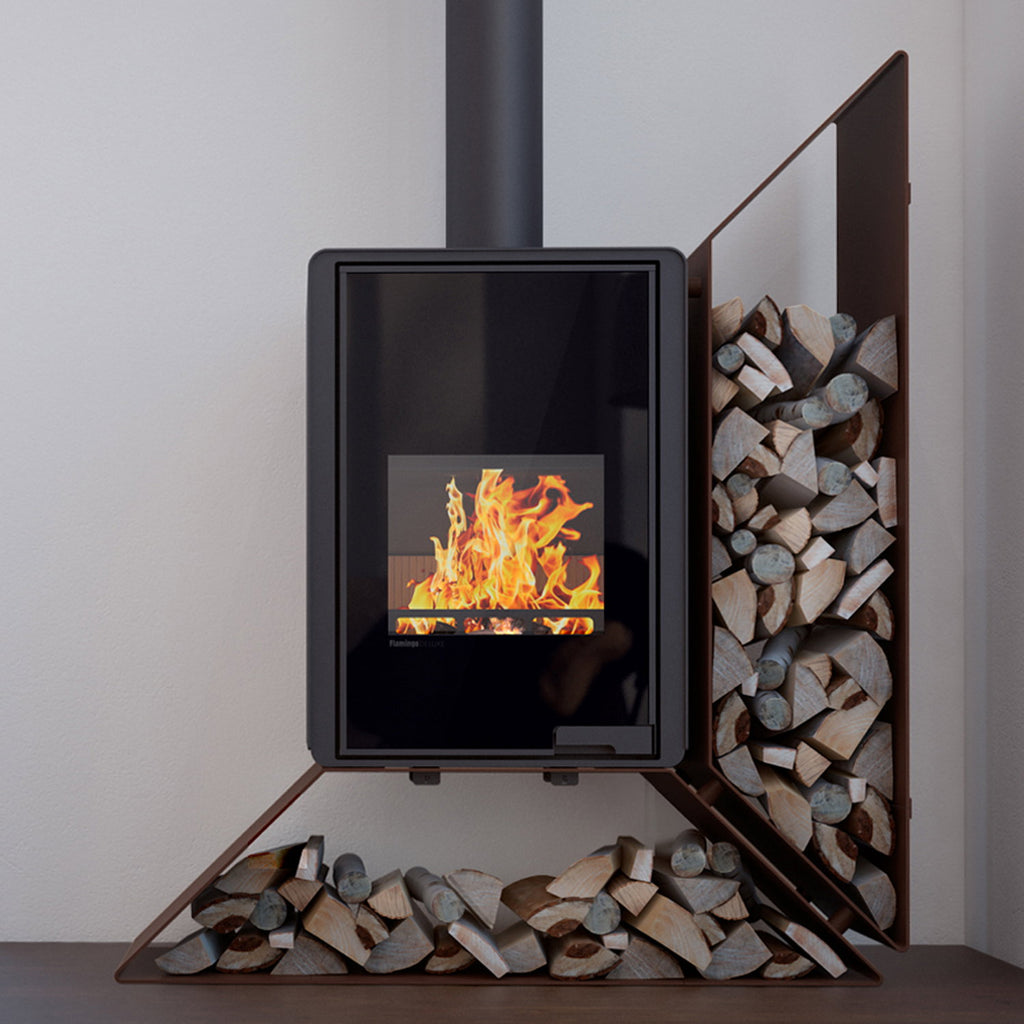 Poêle à bois HS Flamingo Deluxe Kampa marron avec étagère à droite 9 kW — image 1