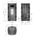 Justus Sia poêle à granulés acier noir avec conStone anthracite 8 kW