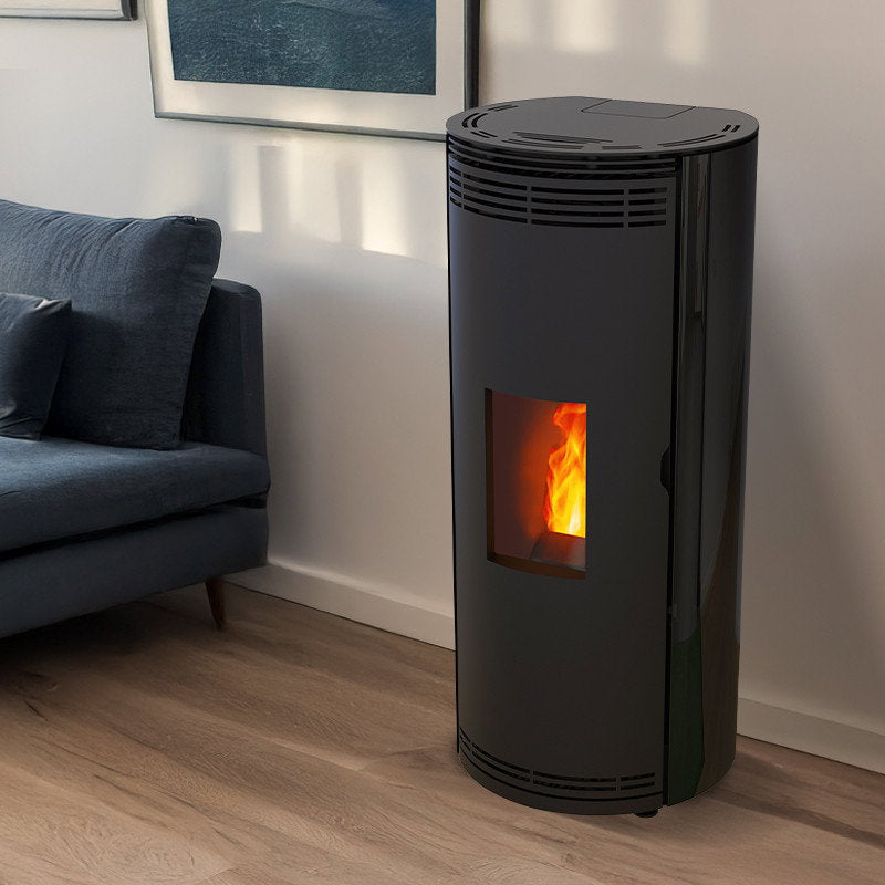 Poêle à granulés étanche France Flamme Prévert 8 kW sortie dessus - image 1