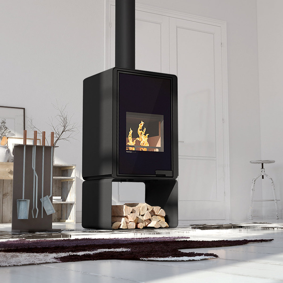 Poêle à bois HS Flamingo Deluxe Pentai Noir 9 kW - image 1