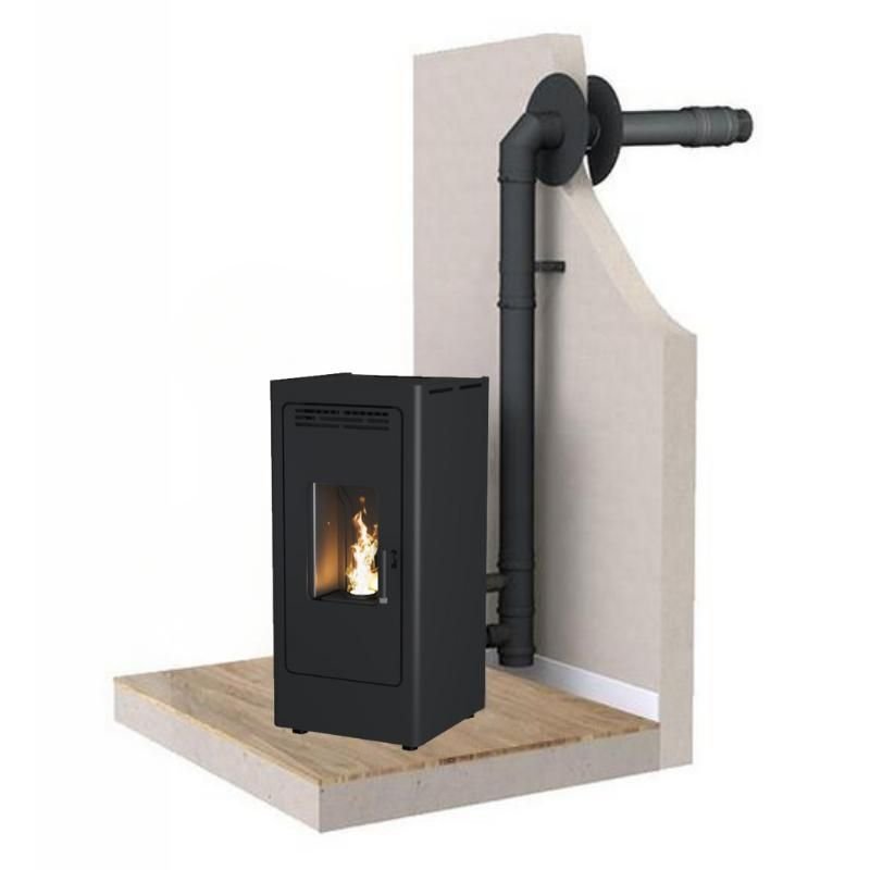 Pack poêle à granulés étanche FIREMATIC BR12 10,3 kW avec kit ventouse Dinak – image 1