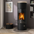 Oranier Arena W+ 2.0 – Poêle à bois acier noir avec plaque en pierre de sable 7 kW