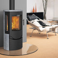 Poêle à bois Lotus Prio 6 noir avec pierre ollaire et vitre latérale 7 kW