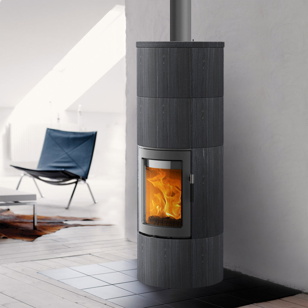 Poêle à bois Lotus Maestro 2 Indian Night – porte grise, sortie de fumée par le haut 6 kW – image 1