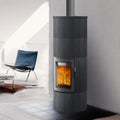 Poêle à bois Lotus Maestro 2 Indian Night – porte grise, sortie de fumée par le haut 6 kW – image 1