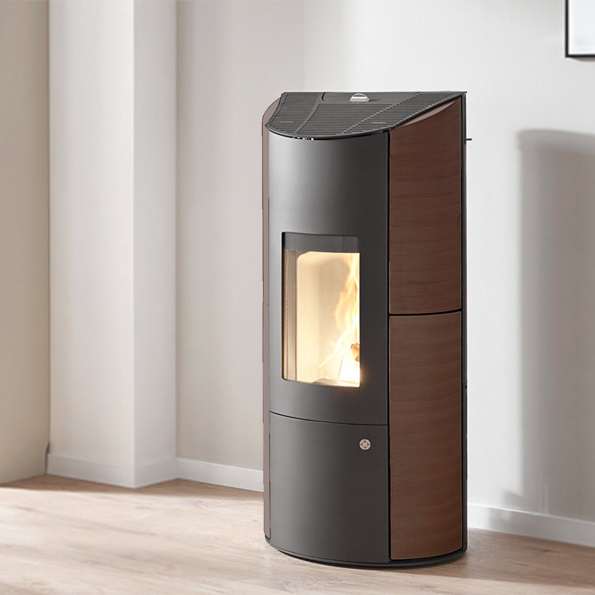 Olsberg Levana 3.0 poêle à granulés 8 kW acier noir et céramique Caffe Arabica