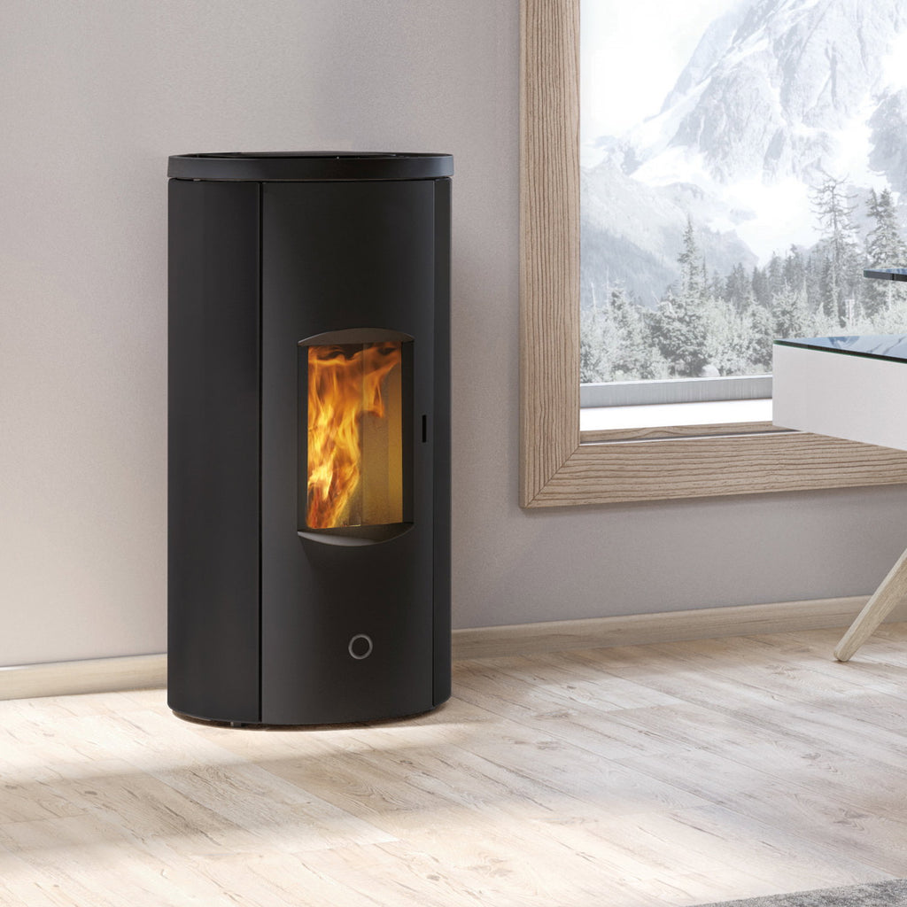 Poêle à granulés Edilkamin EK63 Like 90+ Evo acier noir raccordement arrière 9,2 kW