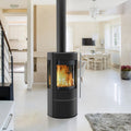 Fireplace Amarant K6240 – Poêle à bois acier noir 6 kW avec plaque supérieure en verre