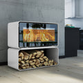 Lotus Living Cube Alpin White KS2404 – Poêle à bois 7 kW, sortie arrière