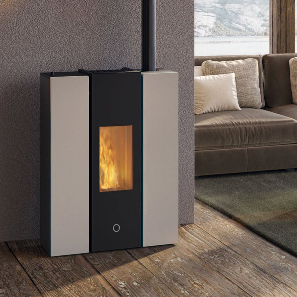 Poêle à granulés Edilkamin EK63 Gotha 70 Evo acier gris tourterelle 6,7 kW